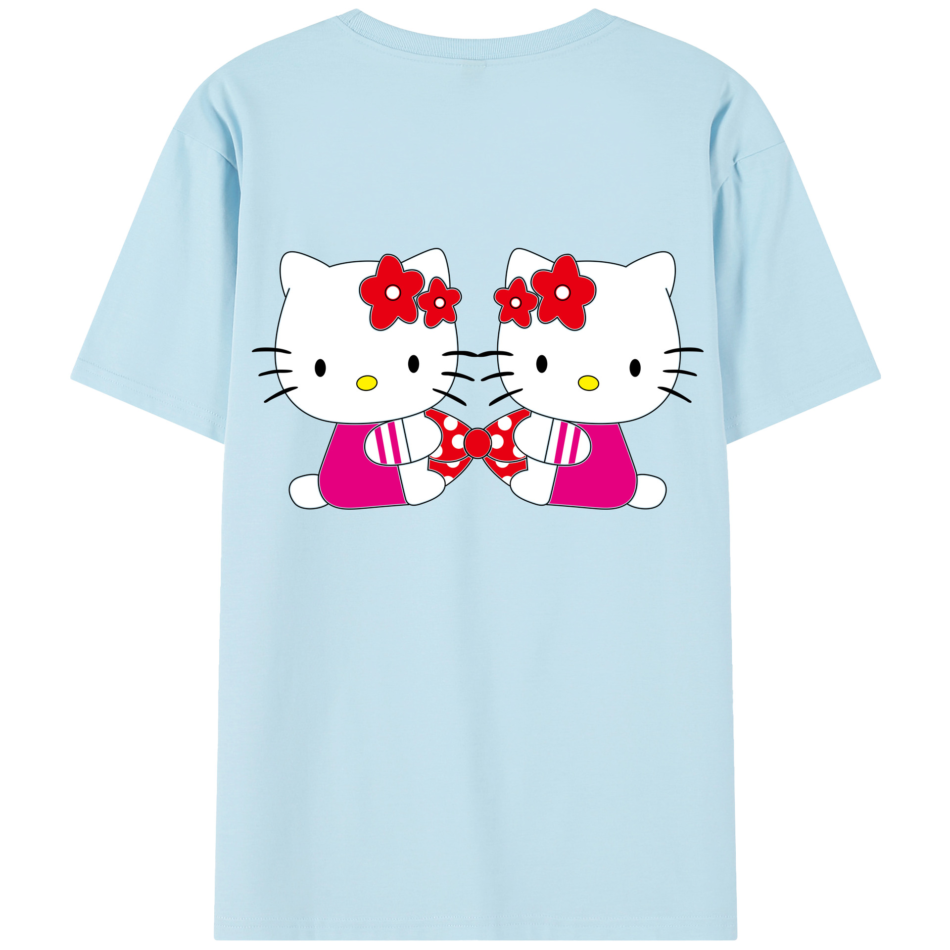 （画像用） Hello Kitty ハローキティ 綿100％半袖Tシャツ（背面プリント）